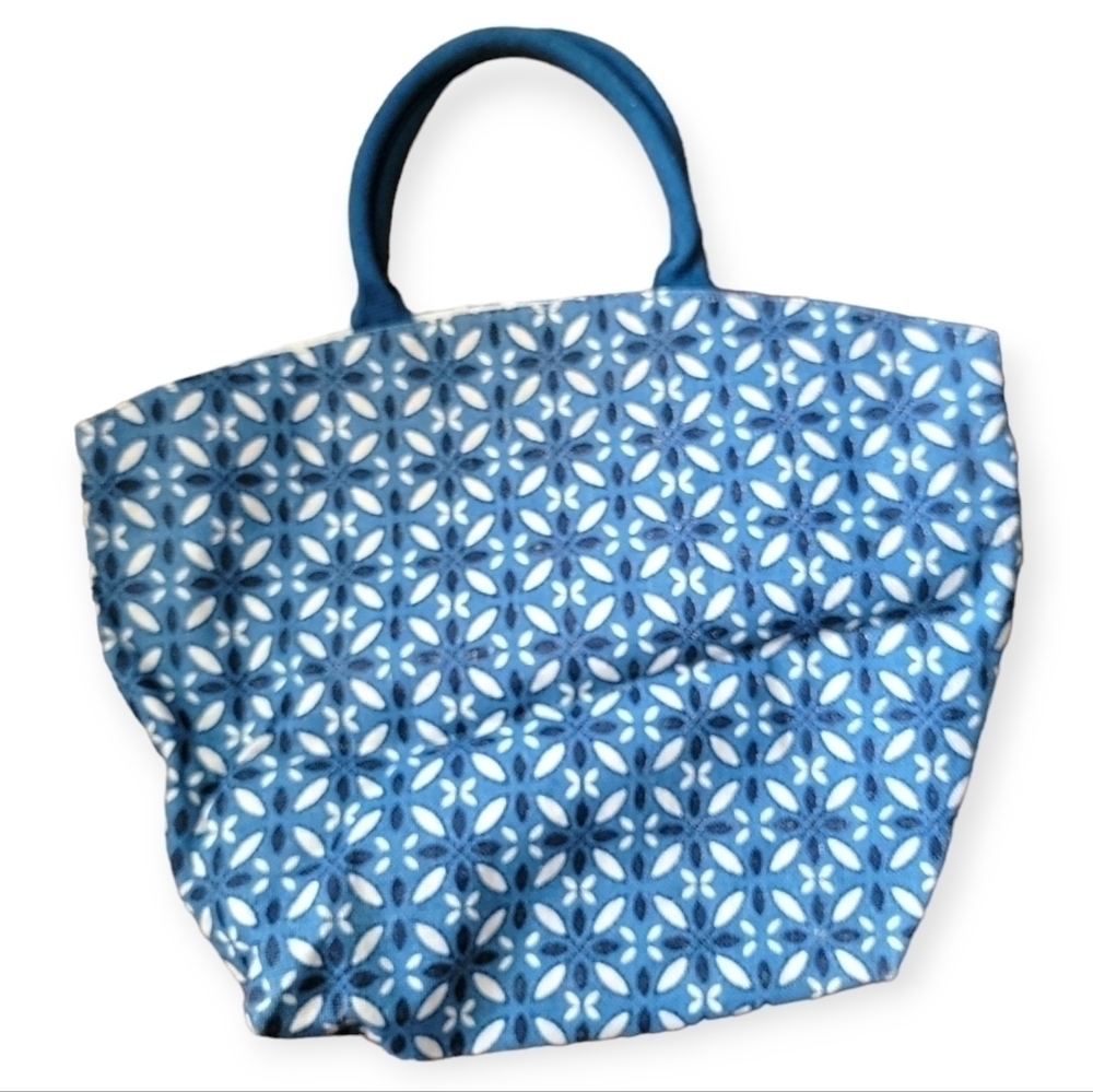 Large Handled Tote Printed Burlap Bag